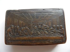Tabatière ancienne en corne représentant La Cène
