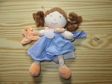Peluche Doudou "doudou & cie paris"  FILLE mauve tout doux TBE 20 cm 