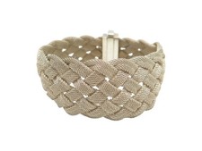 BRACELET TIFFANY & CO SOMERSET TRESSE MAILLE EN ARGENT 925 T 17.5 46.5 GR BANGLE