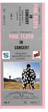 RARE / TICKET BILLET DE CONCERT - PINK FLOYD : LIVE A PARIS ( FRANCE ) 1989