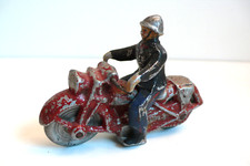 QUIRALU  POMPIER MOTARD    MÉTAL  ALU    Lg 9 cm   ÉTAT DE JEU