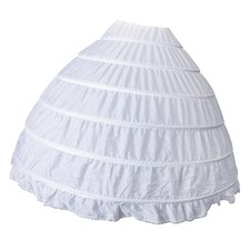 Jupon Long Blanc Vintage à 6 Cerceaux, Robe De Bal De Mariage, Jupe Crinoline