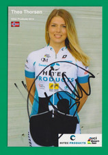 CYCLISME carte cycliste THEA THORSEN équipe HITEC PRODUCTS 2014 Signée
