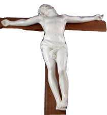 Antique 19thC Porcelaine Jésus Croix Figurine Porzellan Figur Français Paris