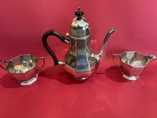 Edel, Sheffield Théière Argentée, Lait + Sucre EPNS Bros A LTD Soudé À Froid