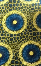 Tissu wax pagne imprimé coloré africain 6 Yards (5,48 metres) 100% Coton  