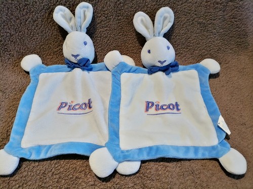 Doudou plat lapin - doudou, bleu