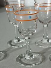 Lot Anciens Petits Verres à Liqueur Sur Pied Émaillé