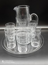 Service à orangeade en cristal de BACCARAT modèle Sévigné,6 gobelets, broc,plat.