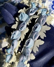 Mercerie ancienne, ANCIEN GALON GUIRLANDE de FLEURS MOUSSELINE VINTAGE (1 mètre)