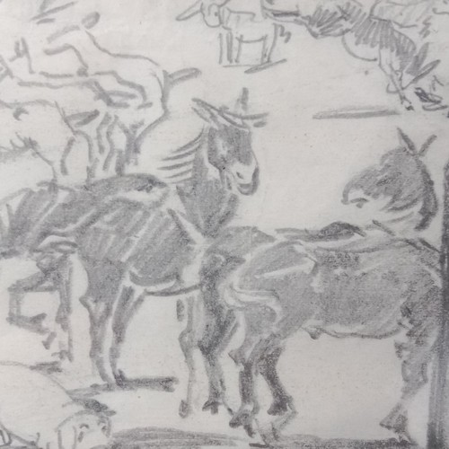 Les ânes dessin ancien - dessin,