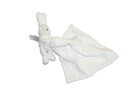 Doudou lapin blanc - lapin, mouchoir