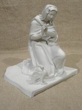 Grand sujet statue de crèche Marie en porcelaine blanche Vista Alegre Portugal