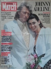 AFFICHE   Johnny Hallyday / Adeline Blondieau  "  Paris Match  "  