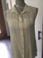 MAGNIFIQUE TUNIQUE HAUT DEBARDEUR TARA JARMON T 38 SOIE ÉCRU