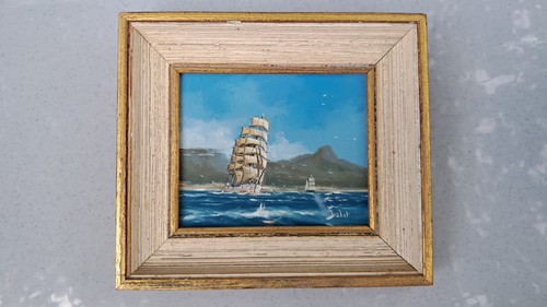 Tableau miniature marine huile