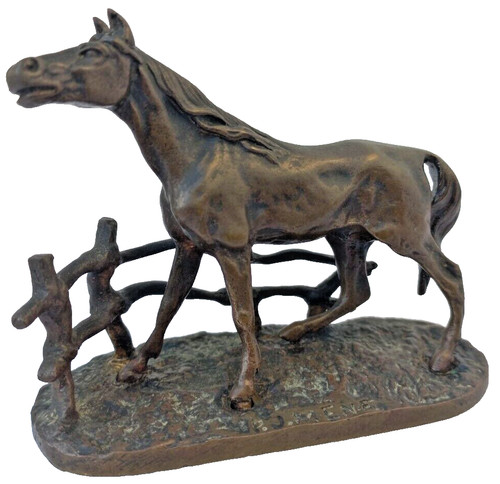 Sculpture bronze cheval - , pierre