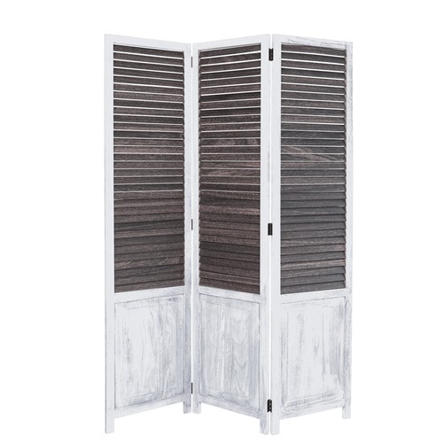 Paravent bois blanc vintage - paravent,