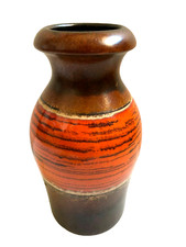 Superbe vase marron et orange allemand SCHEURICH W. Germany  vintage keramik