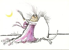 POSTCARD / CARTE POSTALE ILLUSTRATEUR RONALD SEARLE LA DERNIERE VALSE / CAT CHAT