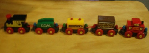 Vintage wood train set - wood, 5
