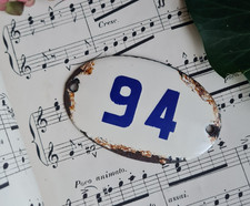 ANCIENNE PLAQUE EMAILLEE OVALE NUMERO DE PORTE