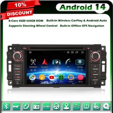 64GO Android 14 Autoradio CarPlay GPS DAB+ Jeep Compass Wrangler Chrysler Dodge