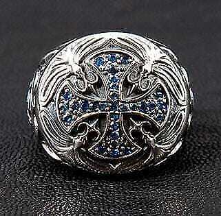 Bague croix médiévale - , saphir
