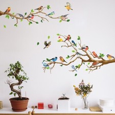 Oiseau Branche Autocollant Mural Arbre Feuille D??coration Salon Maison Decor