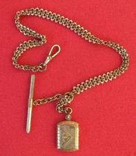 CHAINE DE MONTRE ANCIENNE AVEC CLEF ET PORTE PHOTOS