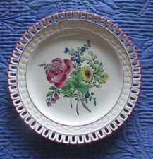 Assiette dessert Modèle Réverbère Bord dentelle Décor N°3 Lunéville K&G