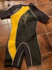Combinaison shorty Tribord sans manches enfant - noir/jaune - taille 10 ans.