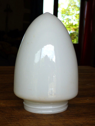 Globe obus opaline - obus, blanche
