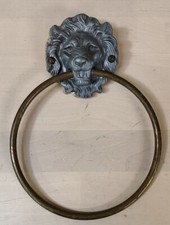 Ancien Porte Serviette Tête De Lion Laiton Et Régule