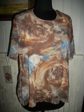 Tee shirt voile imprimé beige