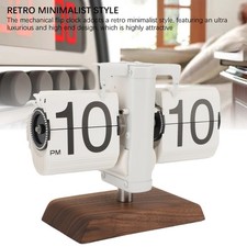 Flip Desk Clock Retro Vintage Mechanical Auto Flip Table Decor 12h For Home