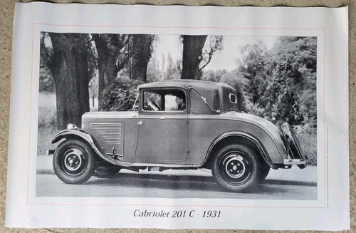 Affiche peugeot 201 - affiche,