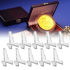 Présentoirs Pièces Carte Plate-Forme Chevalet Acrylique 10pcs Support Monnaie