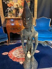 Statue rituelle crocodile et crâne Iatmul Sepik Papouasie Esprit ancestral