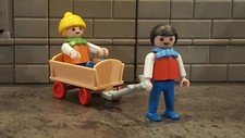 Playmobil ferme chariot enfant
