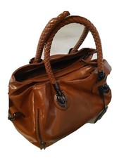 Sac à main effet cuir marron