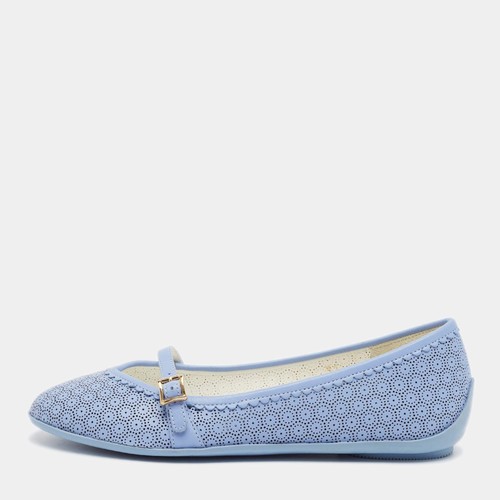 Ballerines cuir perforé - cuir,