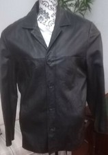 Veste 3/4 longue homme  ARMAND THIERRY cuir agneau affiné T 50 L état comme neuf