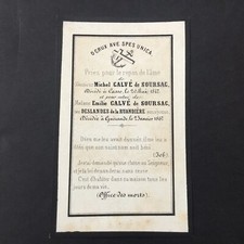Avis Décès 1867 Michel Calvé De Soursac Guérande Image Pieuse Holy Card Santino