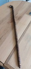 Canne antique en bois sculptée à la main, bâton de marche vintage tête de Cheval