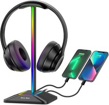 Support Casque Gamer RGB – Ports USB/USB-C, LED 7 Couleurs, Base Antidérapante