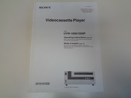 Sony uvw 1600 1600p betacam - sony,
