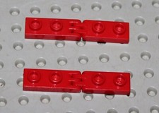 2 x Lego Red Hinge Plates