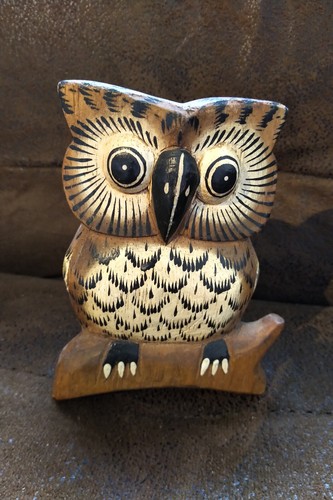 Petite chouette hibou - en, bois