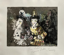 Jean Jansem lithographie originale signée le carnaval art misérabilisme art